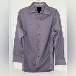 Joseph Jos. A. Bank purple white houndstooth‎ Slim Fit dress shirt size 16, 32